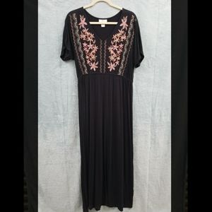 Style&Co Embroidered Maxi Dress